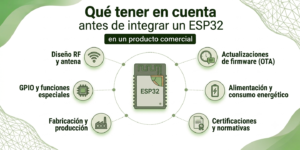 Imagen de cabecera para articulo, que tener en cuenta para integrar un ESP32 en un producto comercial