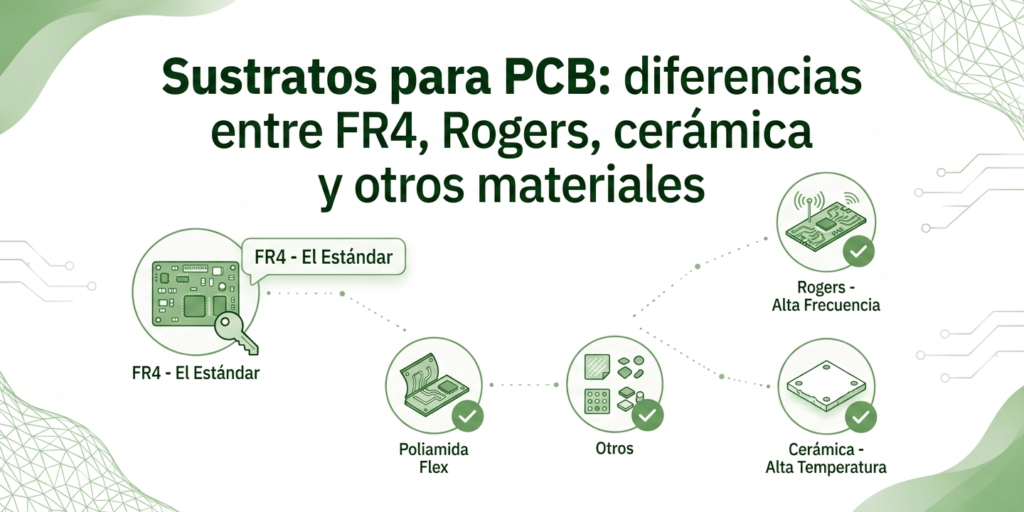 imagen de cabecera para articulo Sustratos para pcb: diferencias entre FR4, Rogers, cerámica y otros materiales