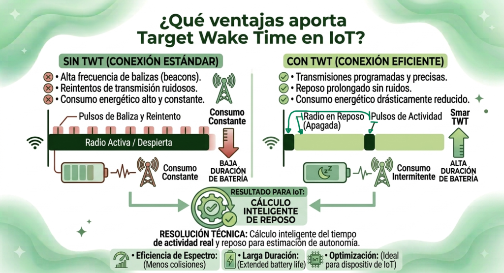 Esquema Ventajas de TWT frente a conexión estándar