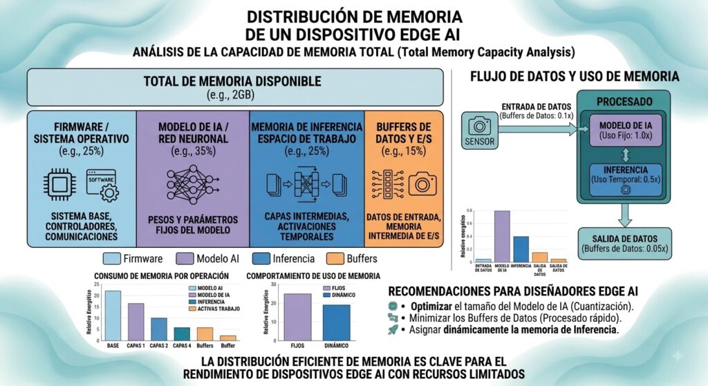 esquema_distribuciónMemoria_edgeai Distribución de memoria de un dispositivo Edge AI