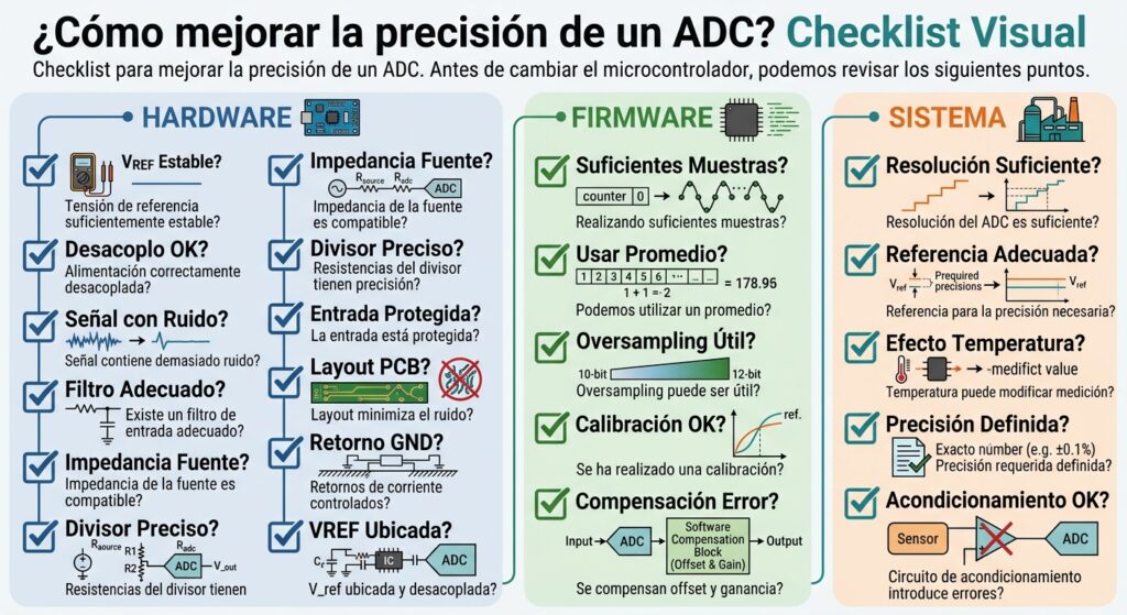 Checklist_mejora _medida_ADC Checklist de las actuaciones que mejoran la precisión de la medida de un adc