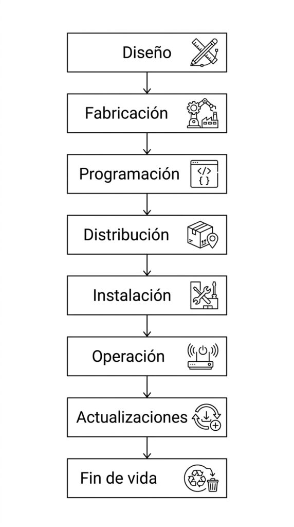 Esquema de ciclo de vida de un producto electrónico