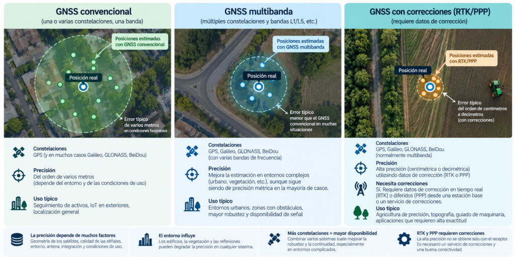 Comparativa de tecnologías GNSS de precisión Comparativa de tecnologías GNSS de precisión.